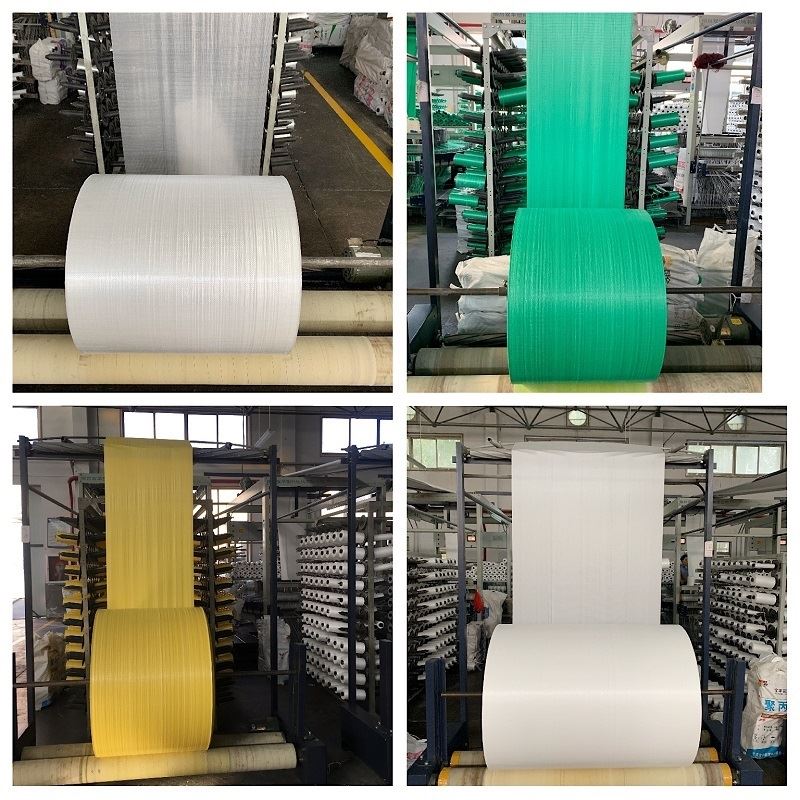 Tissu tissé 100% PP vierge avec tissu de couleur blanc bleu jaune 600mm 56gsm...